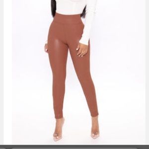 Brown leather leggings!